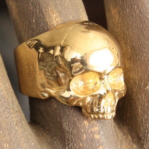 14k Gold Plated Yorick Memento Mori Skull Ring
