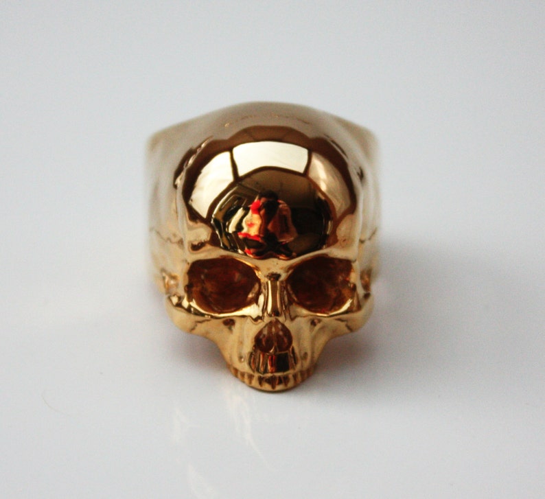 Yorick Memento Mori Skull Ring 14k Gold Plated