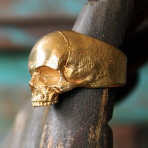 Brass Yorick Memento Mori Skull Ring