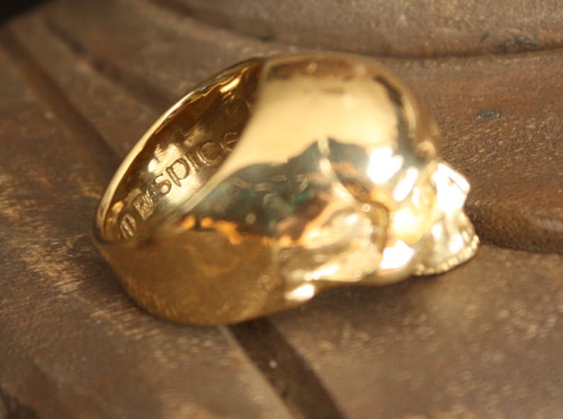 Yorick Memento Mori Skull Ring 14k Gold Plated