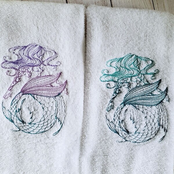 Mermaid Hand Towel Etsy
