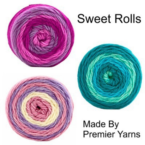 Sweet Rolls yarn, Premier Yarns Sweet rolls, Destash Yarn, Self Striping Yarn, Discontinued Yarn, Sweet Rolls Discontinued Yarn