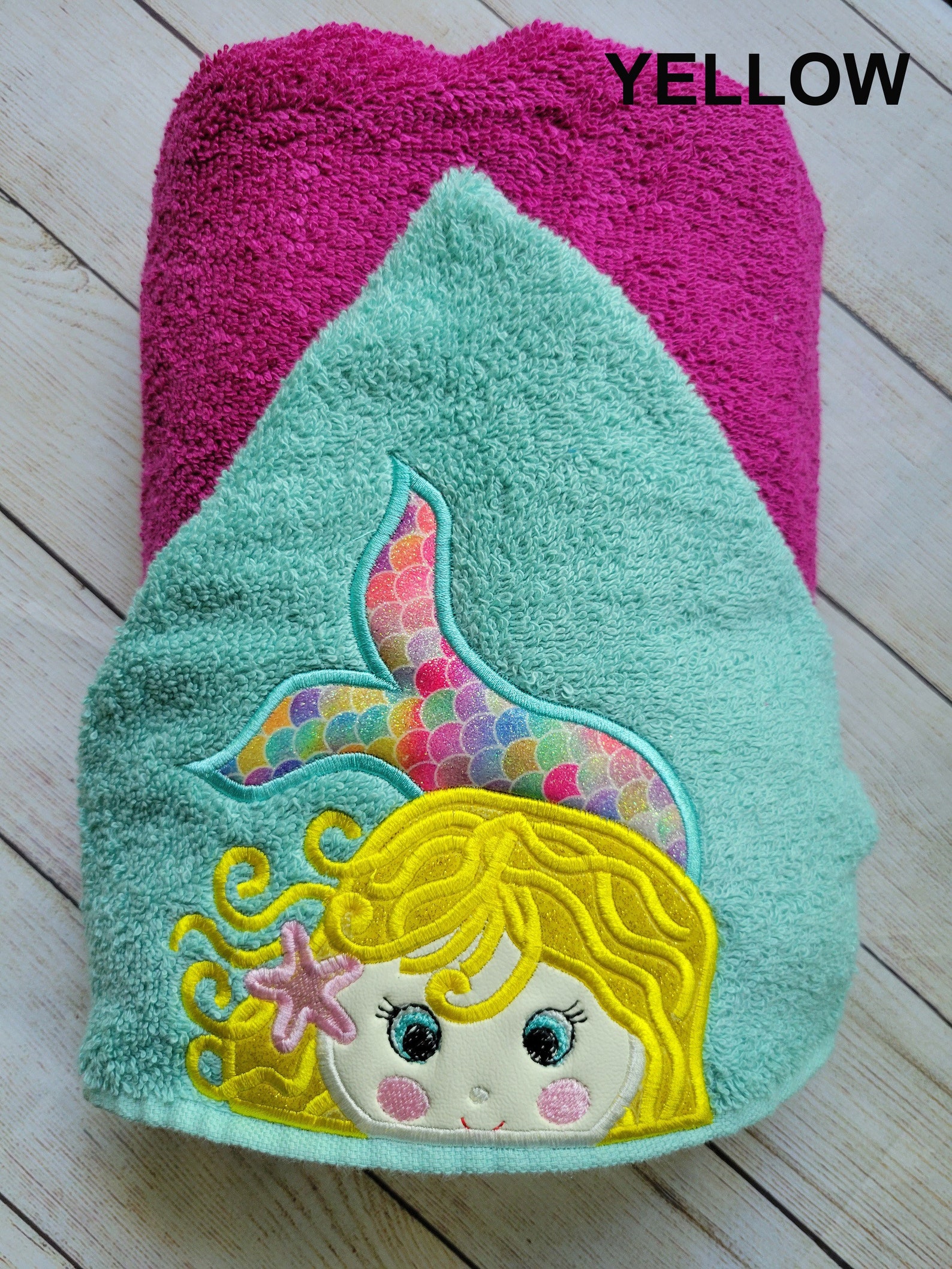 Mermaid Hooded Towelkids Hooded Towelgirls Hooded Etsy