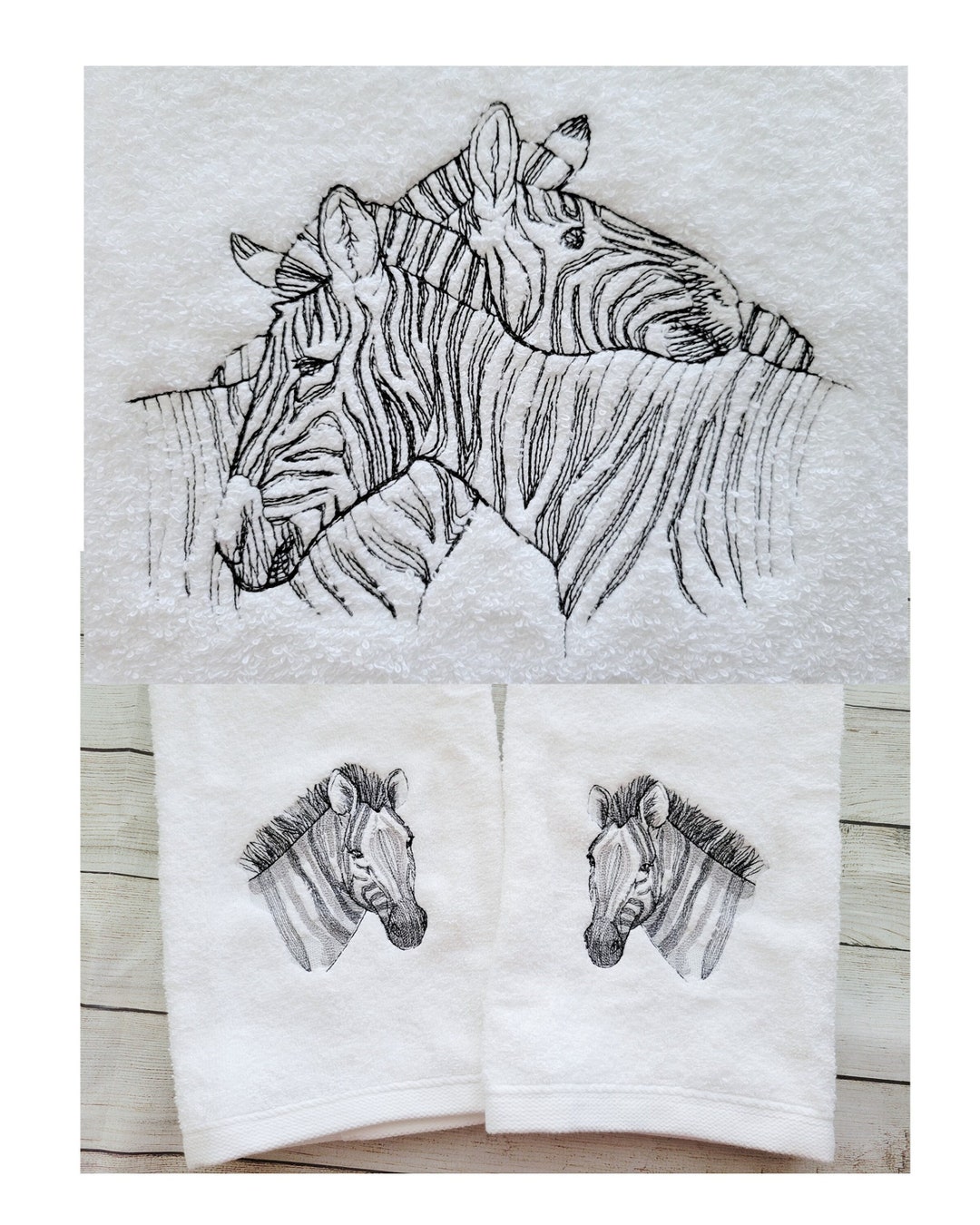 Zebra Bath Towel, Bath Towel, Embroidered Bath Towel, Bath Towels