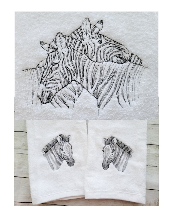 Zebra Bath Towel Bath Towel Embroidered Bath Towel Bath Towels