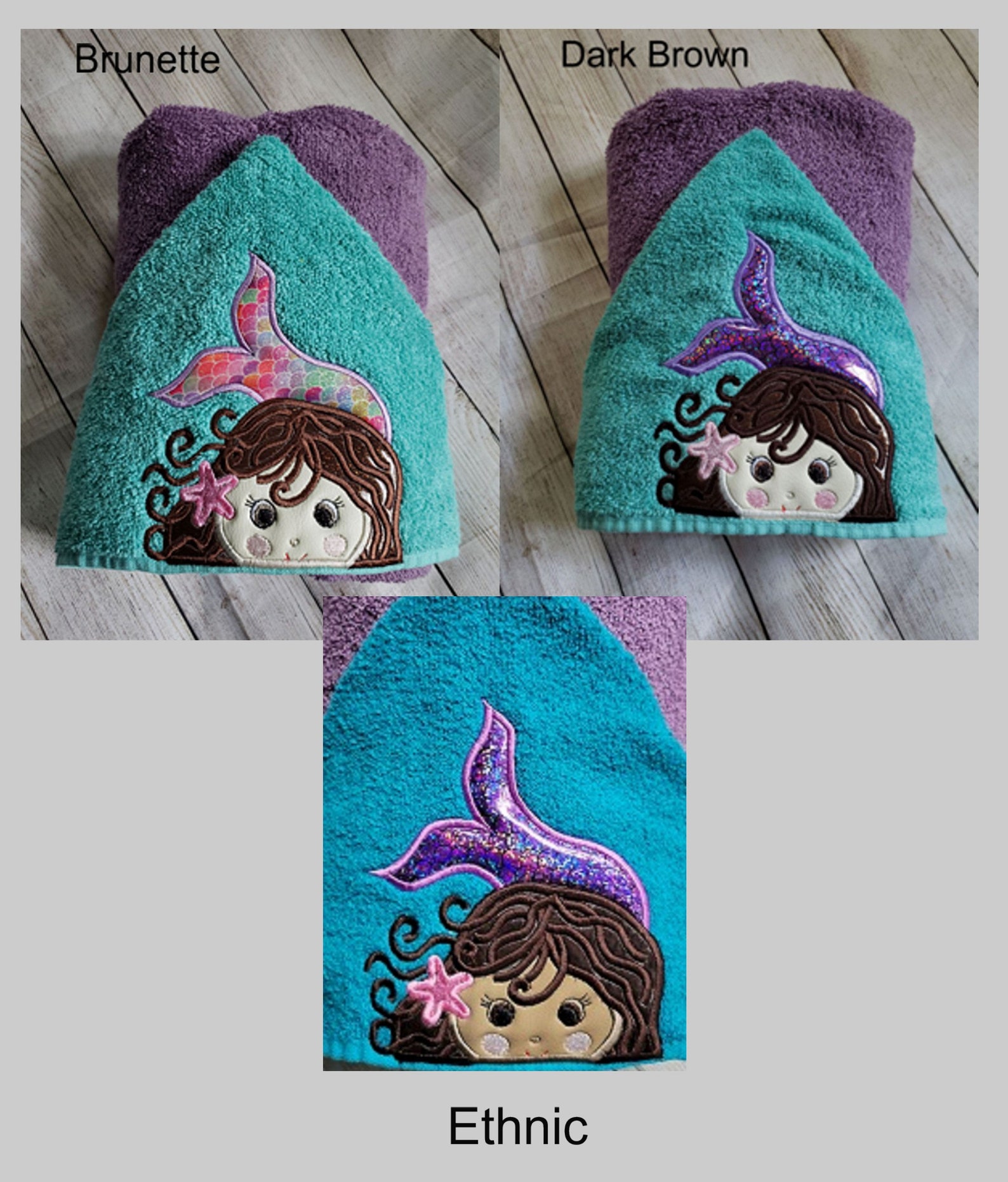 Mermaid Hooded Towelkids Hooded Towelgirls Hooded Etsy