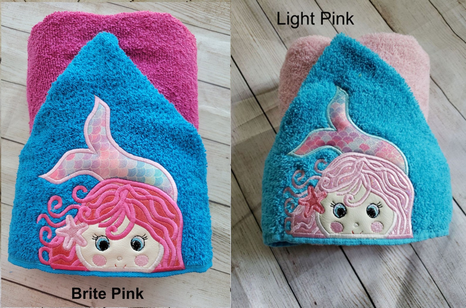 Mermaid Hooded Towelkids Hooded Towelgirls Hooded Etsy
