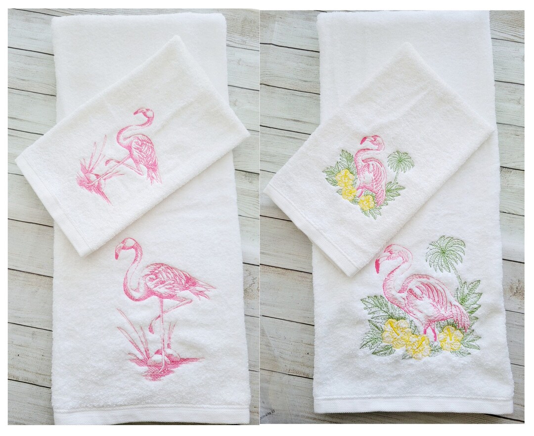 Flamingo Towel Set,flamingo Bath Towel Set,tropical Flamingo Bath Towel