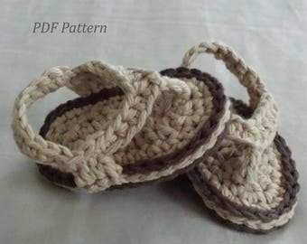 Crochet Baby Sandals Pattern, Newborn to 12 Months (PDF Pattern).