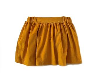 Childs Skirt - Yellow Corduroy Skirt - Girls Skirt - Mustard Yellow Skirt