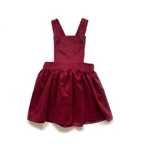 Girls Pinafore Dress Corduroy Dress Red Pinafore Fall Clothing for Girls Winter Outfit Girls Dresses image 5