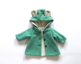 Bear Jacket - Birthday Gift for Baby - Fleece Coat for Kids - Animal Coat - New Baby Gift - Unisex Gift - Childrens Jacket made from fleece