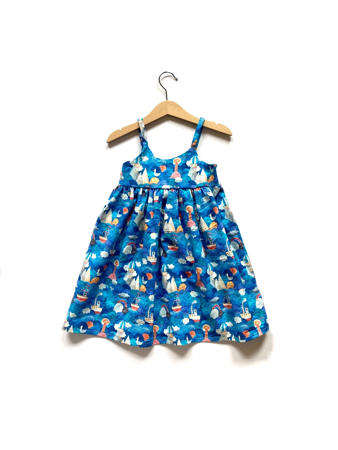 Children's Colorful Wave Print Casual Dress main image 1