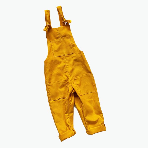 Yellow Corduroy Childrens Dungarees - Kids Dungarees - Toddler Romper in Mustard Yellow - Childrens Clothing - Kids Gift Idea