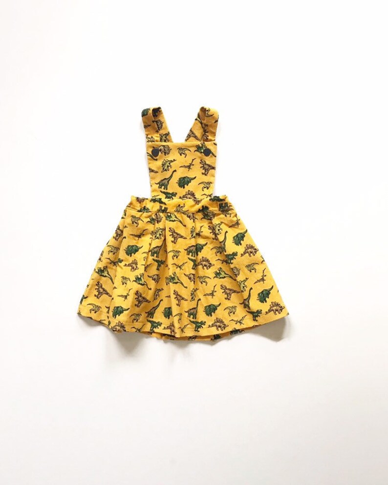 mustard dungaree dress
