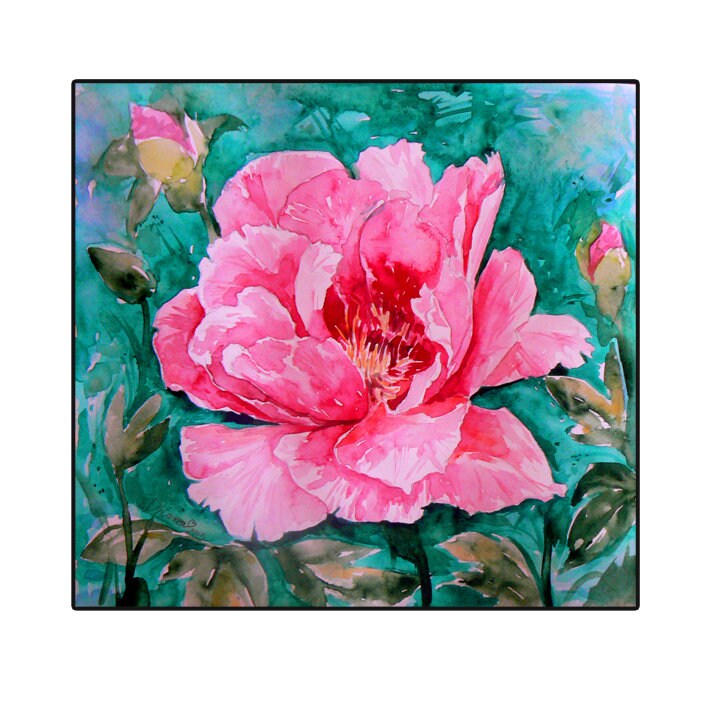 Watercolor Peony Painting, Flower Painting, Pink Peony Art Print