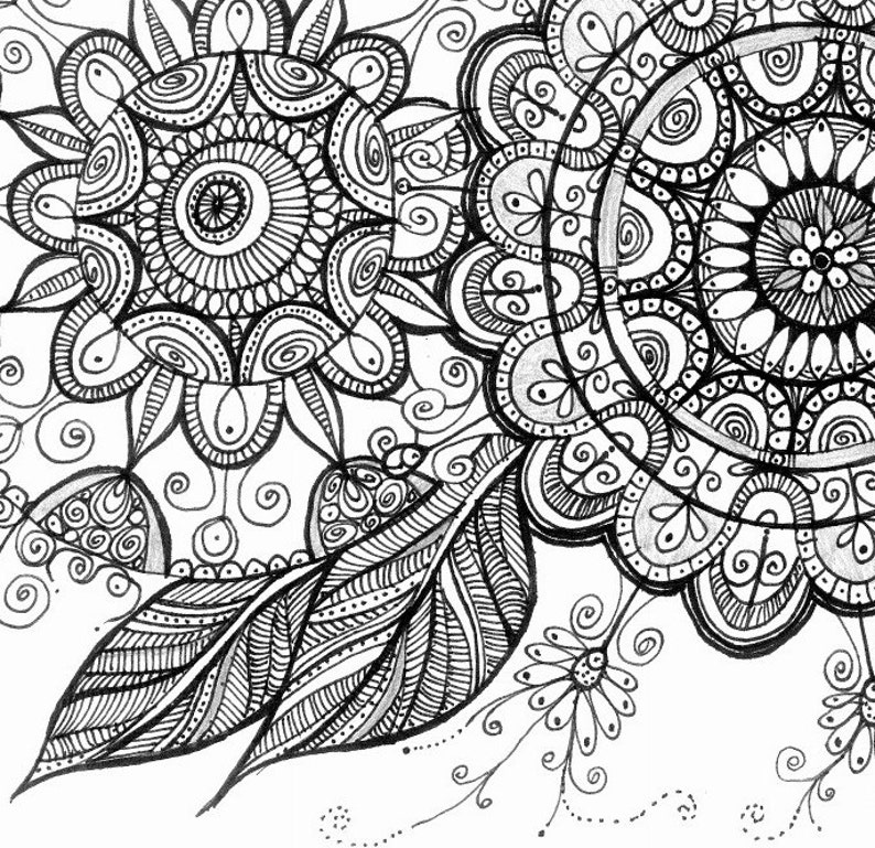 Paisley Doodle Art Zentangle Mandala Art Bohemian Wall Decor Etsy Tree of life mandala