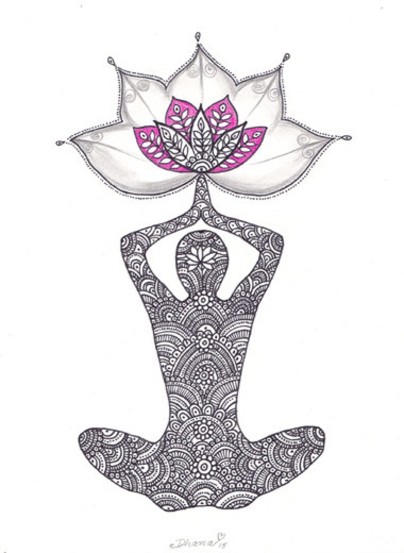 Yoga Wall Decor Om Namaste Drawing Set 3 PRINTS Yoga Art | Etsy