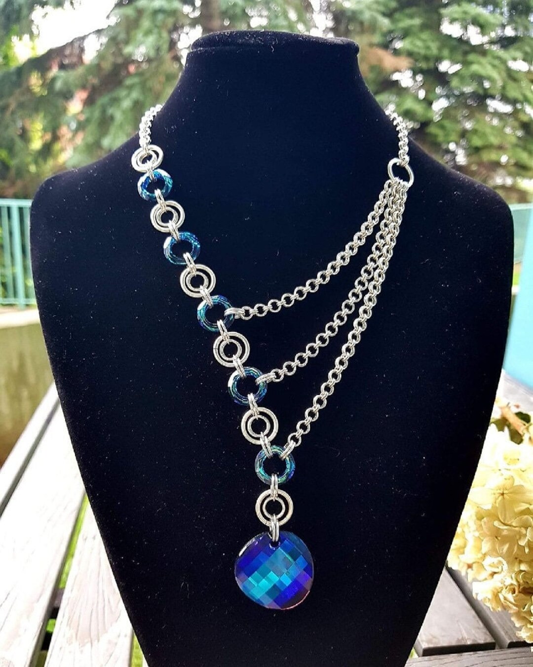 Unique Style Swarovski Chainmail Necklace - Etsy