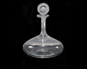 Vintage Baccarat Crystal (2100417) Oenologie Young White Wine Decanter Featuring Rounded Lollipop Stopper With Oversized Circular Base