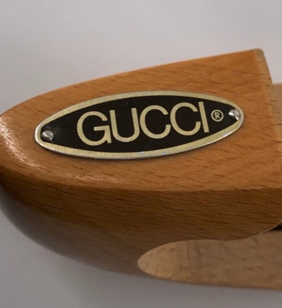 Gentleman’s Vintage Wooden Italian Gucci Shoe Str… - image 2