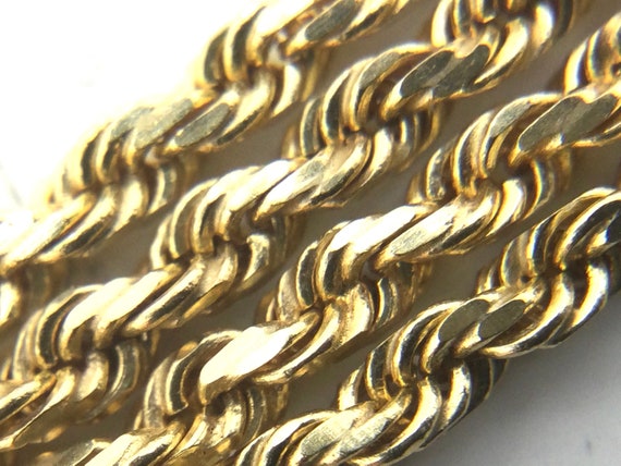 Vintage Designer 10k Yellow Gold Rope Chain Neckl… - image 9