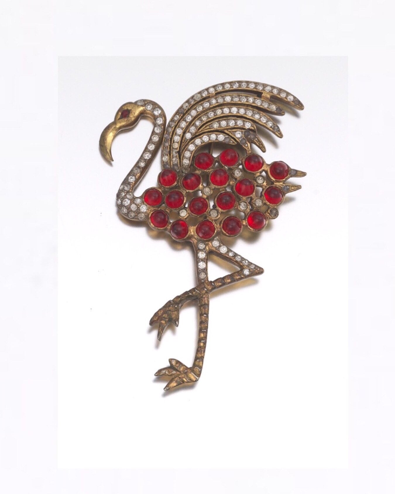 Chanel Vintage Stone Fake Pearl Gold Red Blue Coco Mark Brooch Accessories  | eLADY Globazone