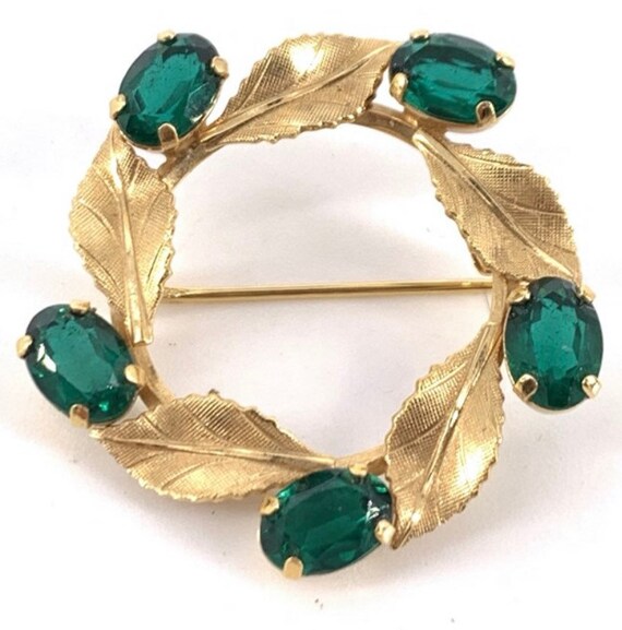 Vintage 14k Gold Faceted Oval Cut 3 Carat Emerald… - image 5