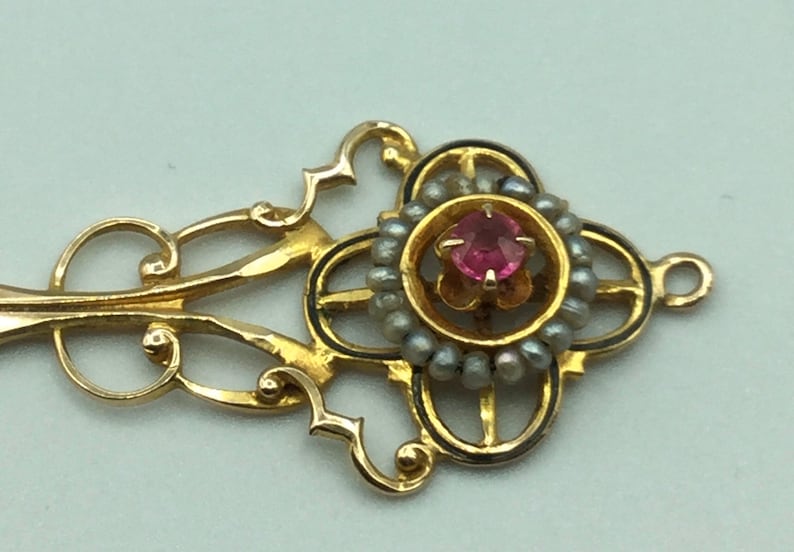 Antique 10k Gold Original Art Deco Osbey Barton Designer Ruby - Etsy