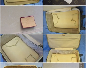 Auténtica maleta de mano Vintage Louis Vuitton Luxury Monogramed Pegase 50  con forro interior de ante cremoso y dos bolsillos