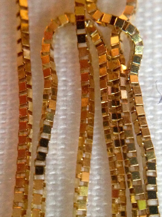 Beautiful Vintage 14k Yellow Gold Box Chain Style… - image 4