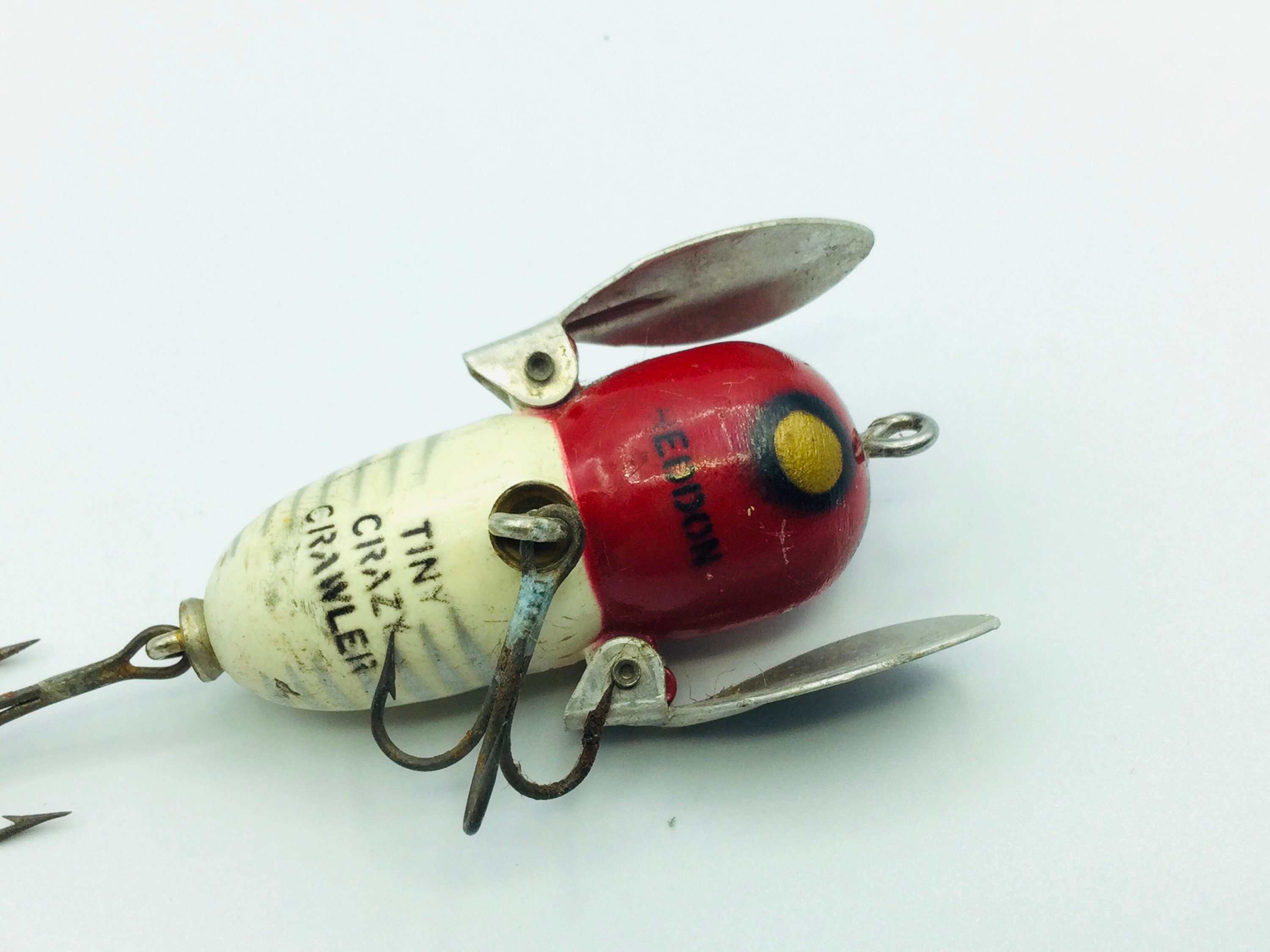 Heddon Tiny Crazy Crawler  Old Antique & Vintage Wood Fishing