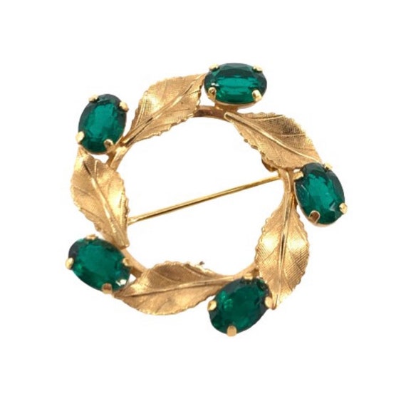 Vintage 14k Gold Faceted Oval Cut 3 Carat Emerald… - image 1