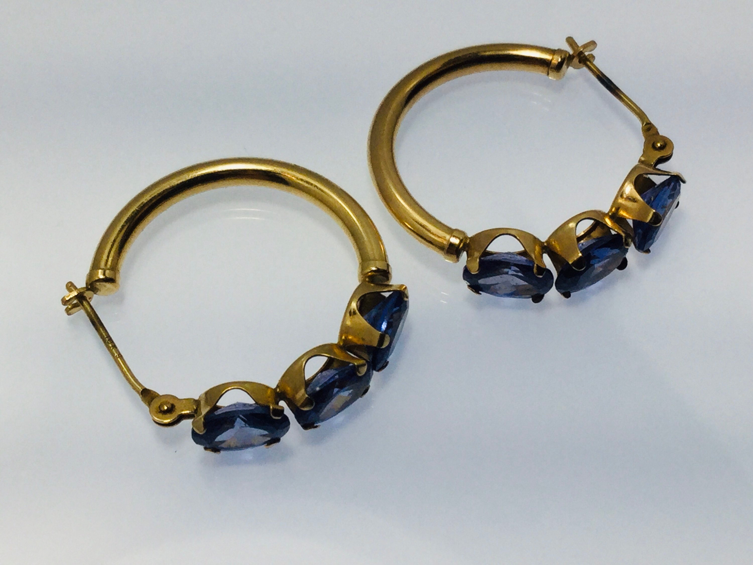 Vintage 10k Gold Oval Faceted Cut Triple Set Amethyst Hoop - Etsy