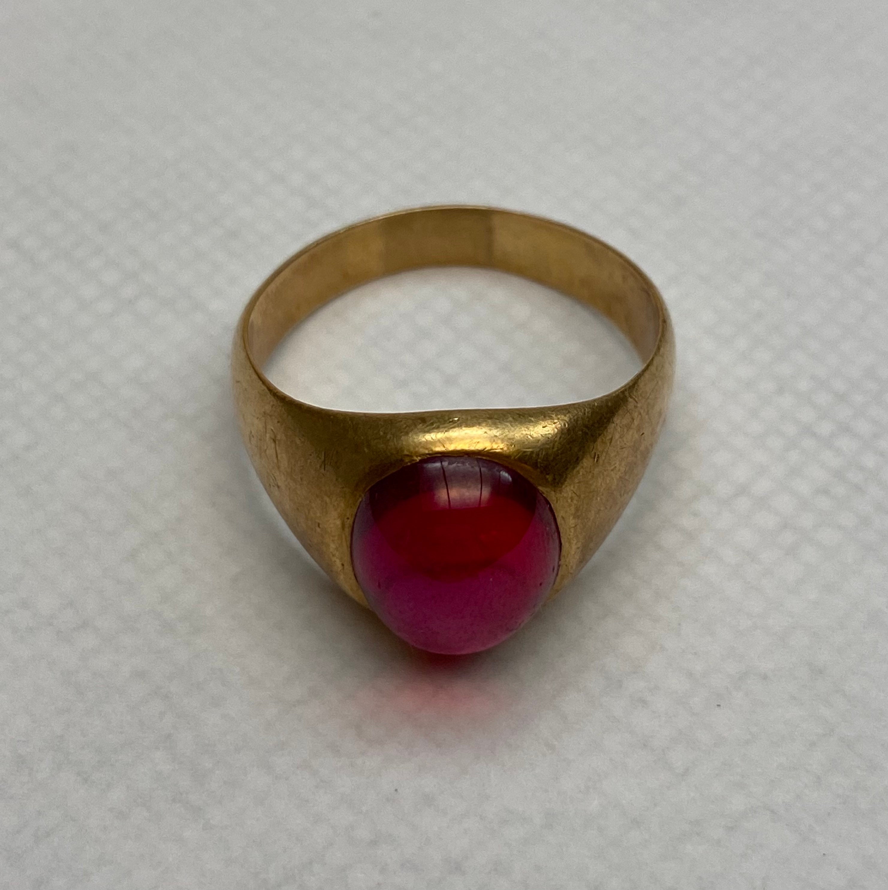 Antique Art Deco 10k Gold Gentlemens Raspberry Red Rhodolite - Etsy