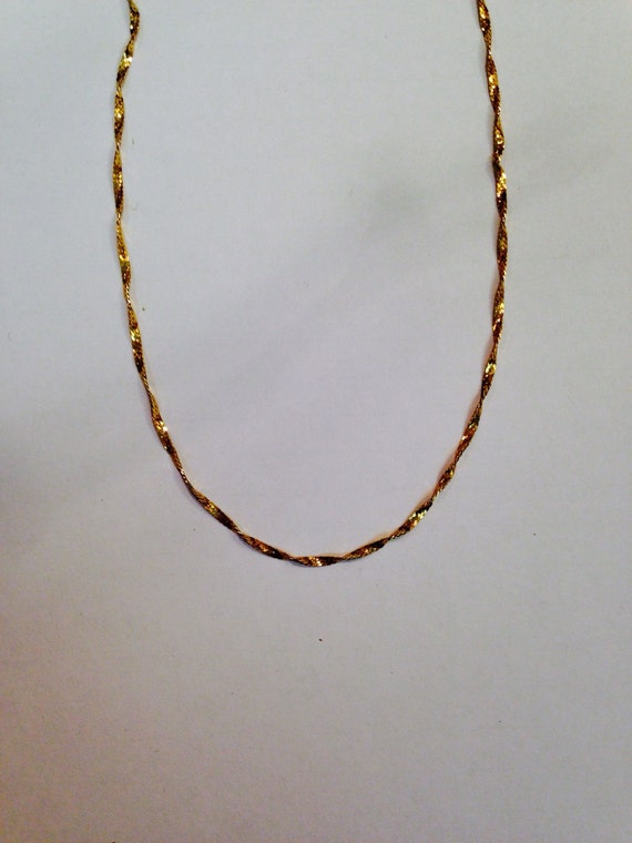 Vintage 14k Italian Snake Skin Designer Gold Neck… - image 2