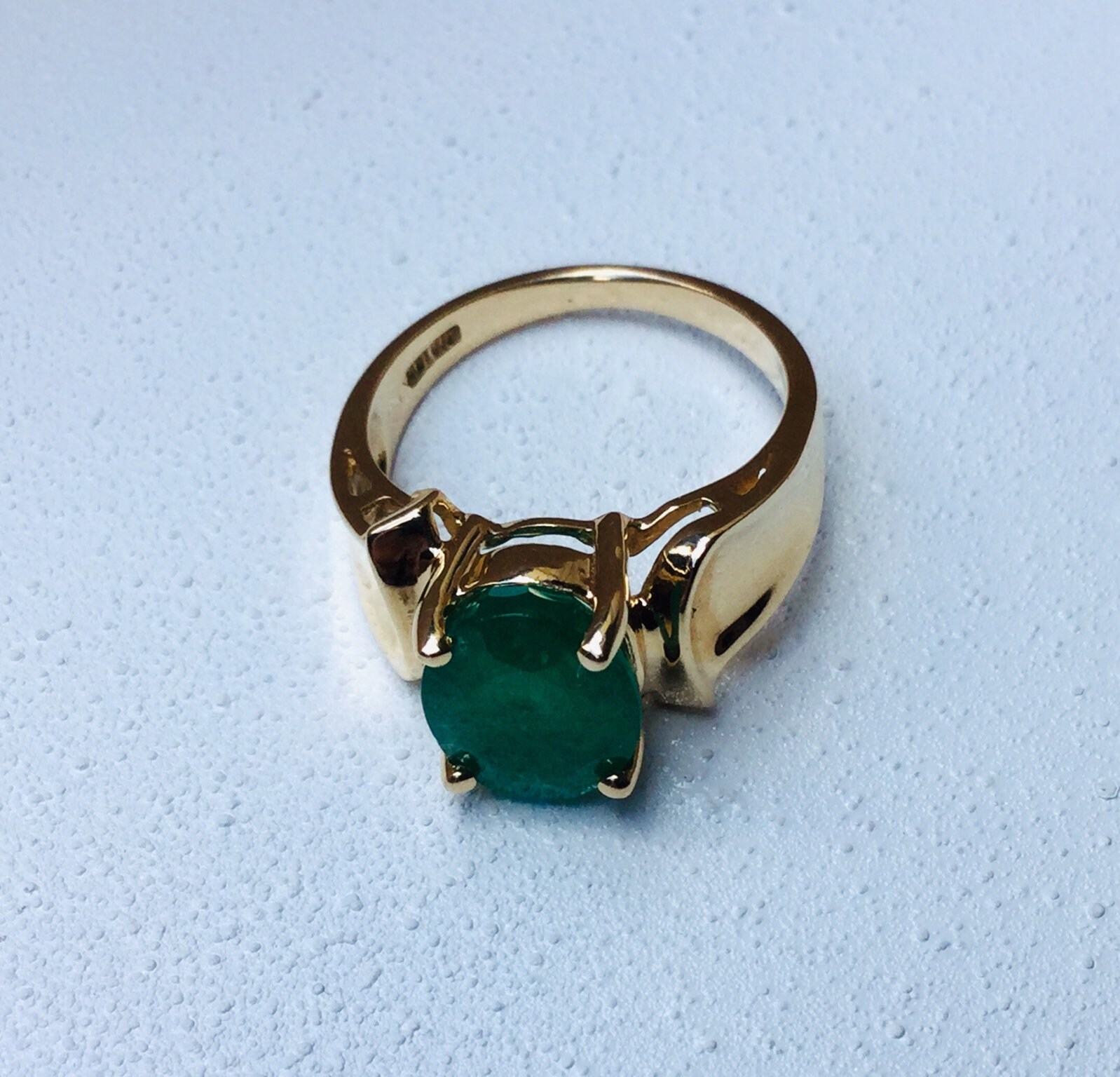 Vintage 14k Gold 2.5 Carat Deep Rich Green Oval Cut Emerald - Etsy