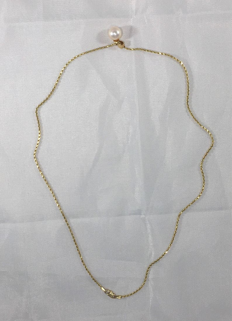 Vintage Italian 14k Gold Unoaerre Designer Necklace With 18k Solitare