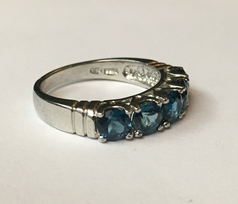 Vintage Sterling Silver Blue Stone Designer Cocktail Ring Etsy