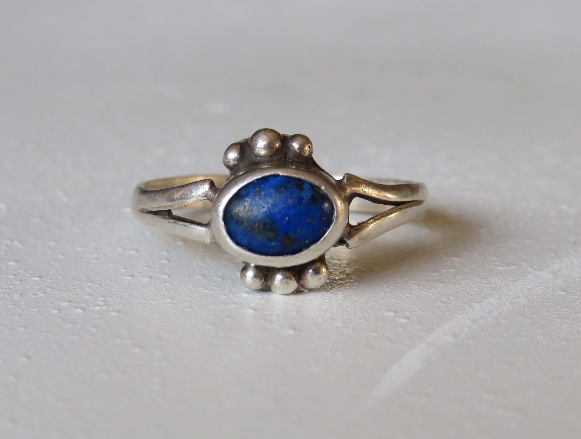 Vintage Sterling Silver Deep Sea Blue Topaz Cabochon Ring - Etsy