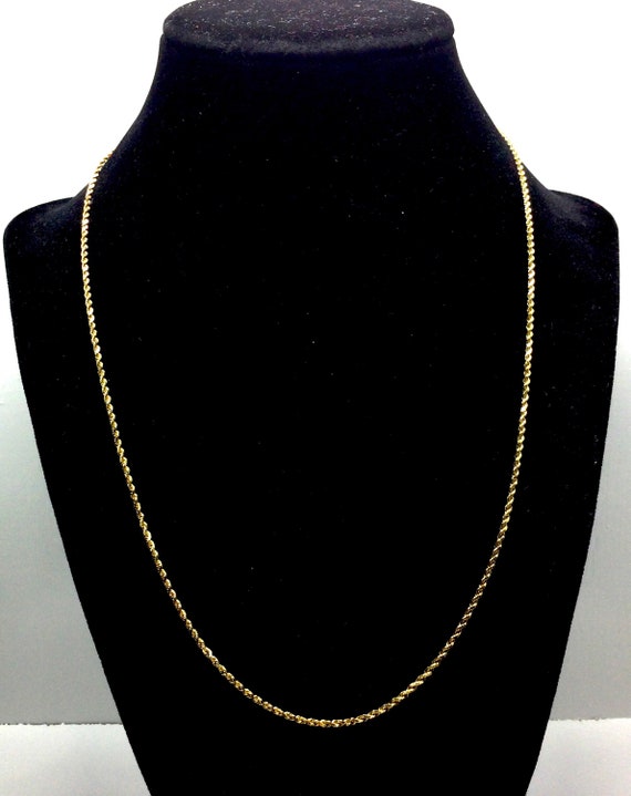 Vintage Designer 10k Yellow Gold Rope Chain Neckl… - image 4