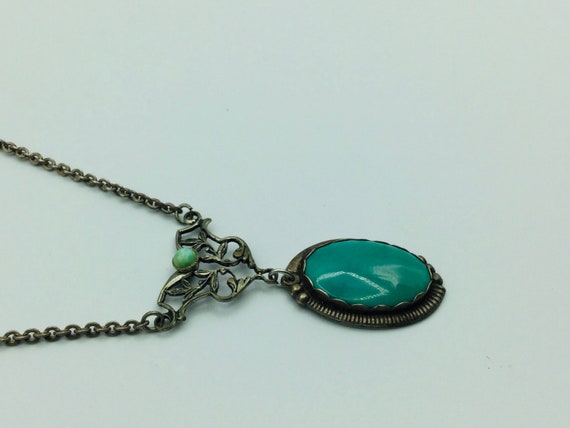 Vintage Sterling Silver Southwestern Turquoise Pe… - image 7