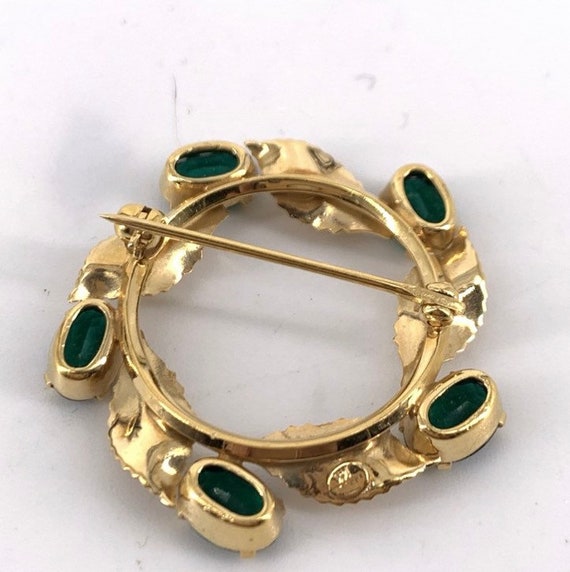 Vintage 14k Gold Faceted Oval Cut 3 Carat Emerald… - image 4