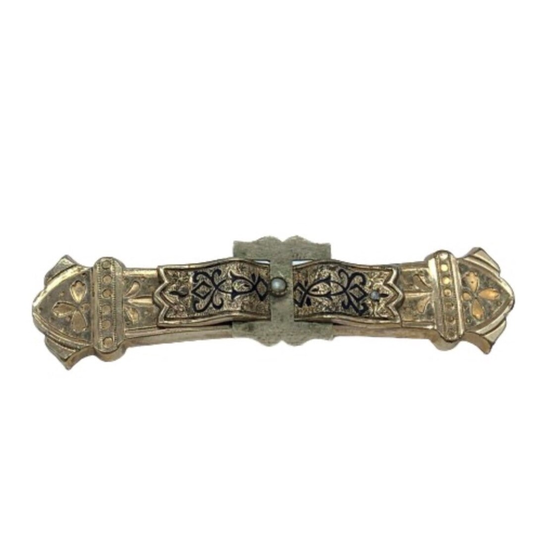 Broche Geométrco De Dseño Modernsta Vntage De Oro Vermel De 18