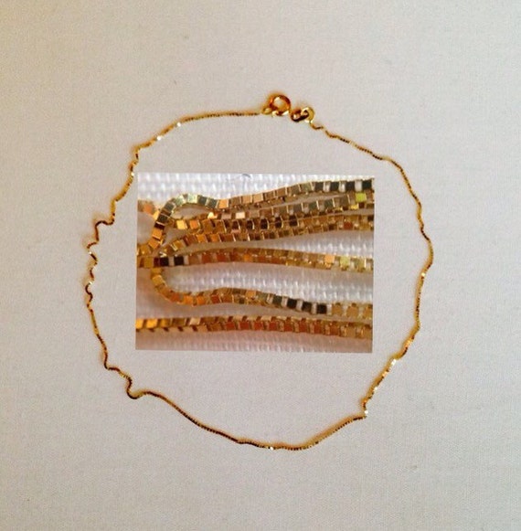 Beautiful Vintage 14k Yellow Gold Box Chain Style… - image 1