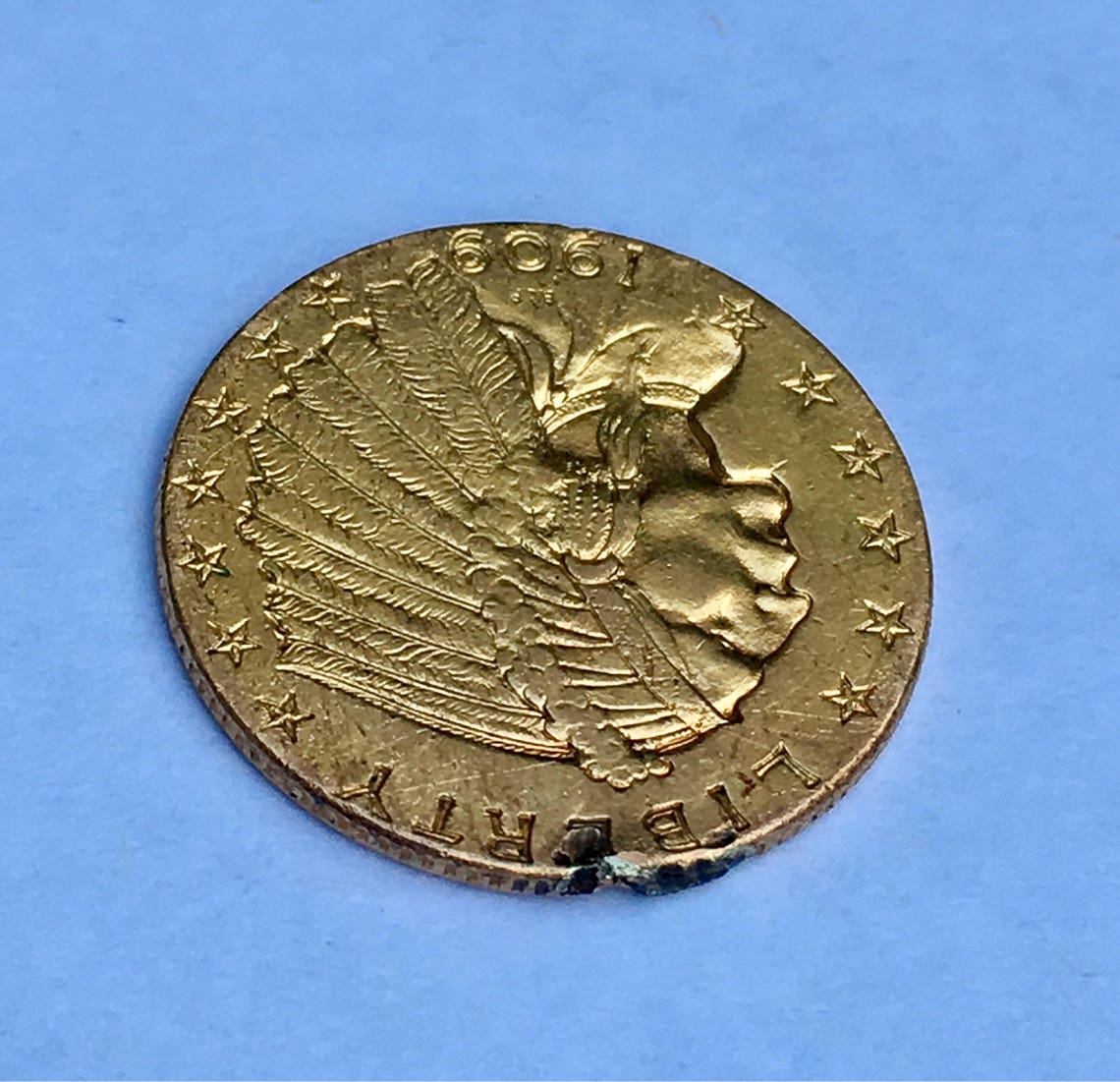 Rare Solid 22k Gold 1909 Indian Head Quarter Eagle American Etsy
