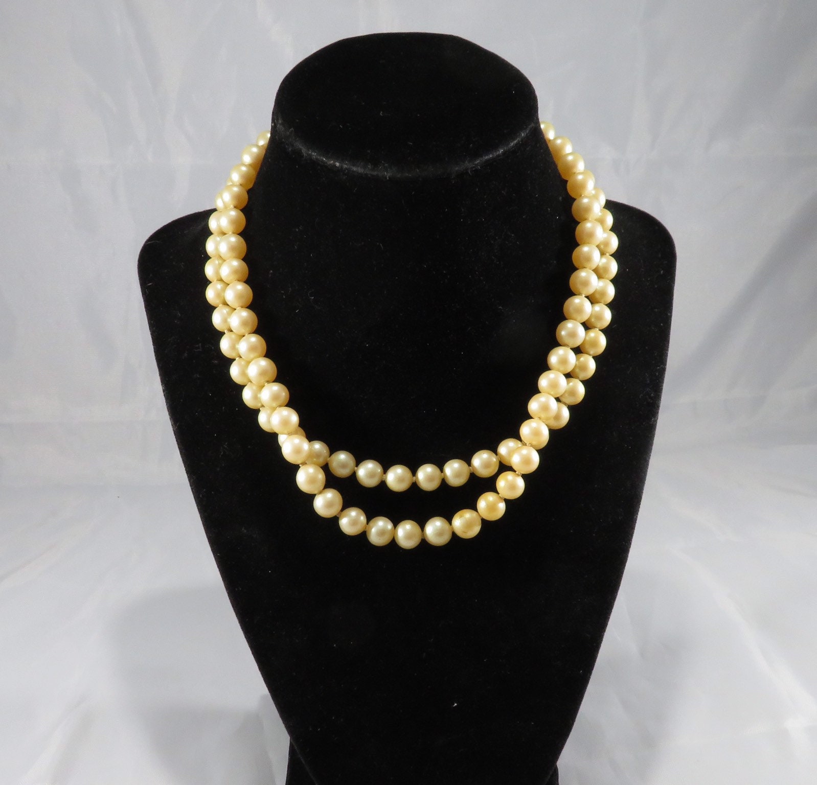 Vintage Ladies Double Stranded Faux Pearl Designer Choker - Etsy