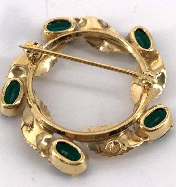 Vintage 14k Gold Faceted Oval Cut 3 Carat Emerald… - image 8
