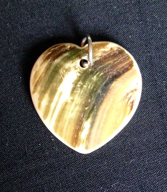 Vintage Opalescent Mother Of Pearl Elegant Heart … - image 2