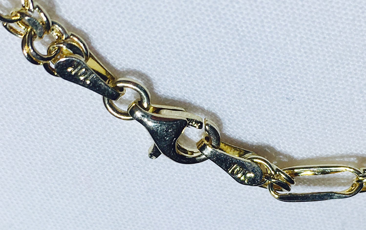 Beautiful 10k Gold Double Link Figaro Designer Bracelet - Etsy